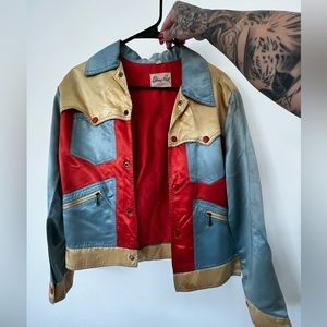 Vintage 1970s Satin button up shirt/jacket